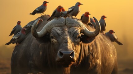 Majestic Bull: a Close-up Portrait of a Domestic Beast in Nature