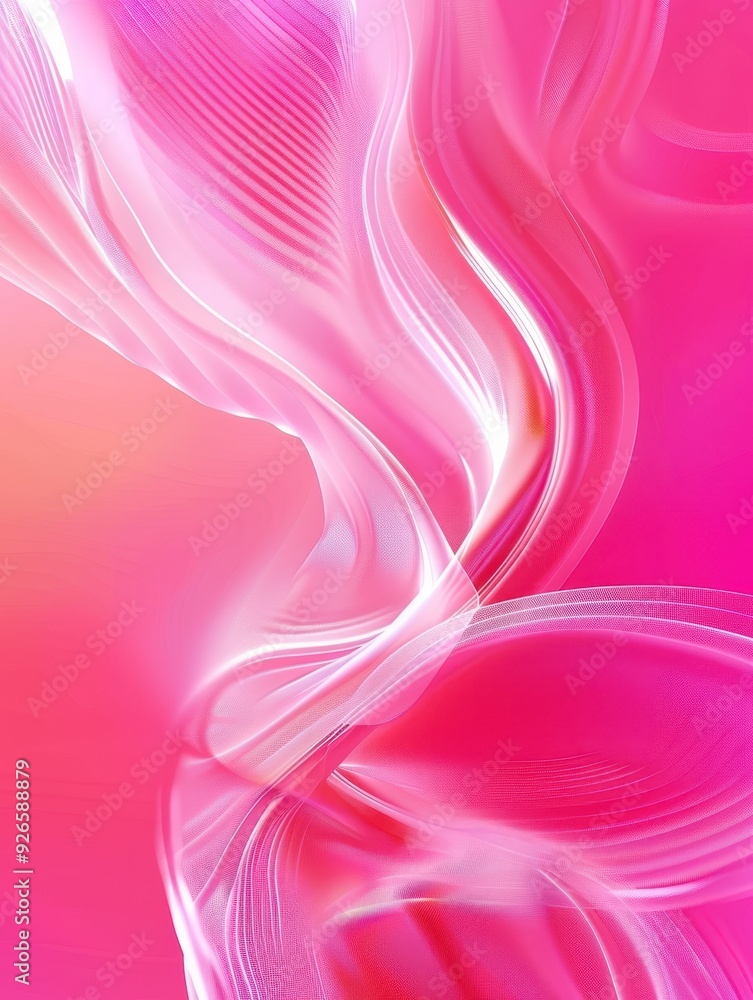 Poster abstract pink and white flowing lines creating a dynamic and vibrant visual effect.