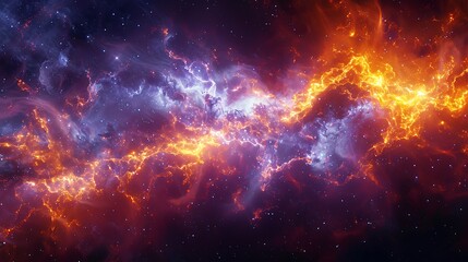 Naklejka premium Expanding gas clouds and debris after a supernova explosion, viewed from a space station, vibrant and intense hues, capturing the dynamic and mesmerizing beauty of this cosmic event. --ar 16:9 --v 6.