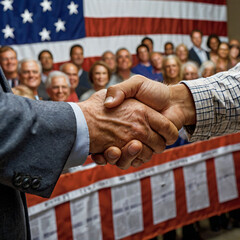 politician shaking hands Generative AI
