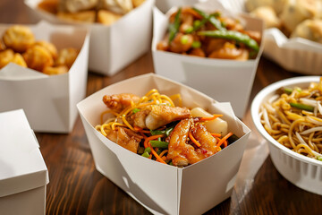 a box of traditional Asian food