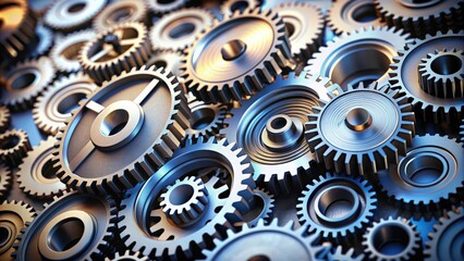 Engineering solutions illustrated with a close-up photo of cogwheels, engineering, solutions, innovation, technology