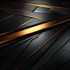 Abstract black and gold geometric pattern.