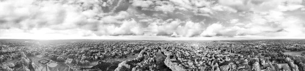 Aerial view of Cedarburg town at sunset, Wisconsin