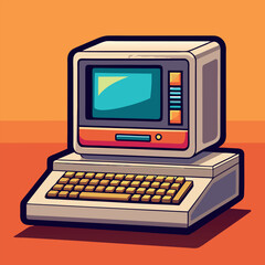 Retro Computer Vector Design Illustration