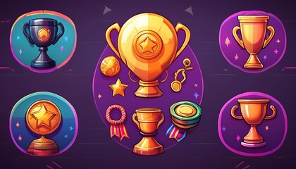 Trophy cups, medals, and loot for your arcade game. Level up with character animation and retro sprites from the 80s and 90s.
