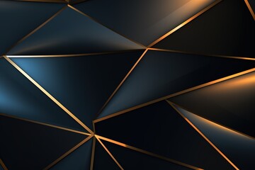 Abstract dark blue background with gold lines forming a geometric pattern.