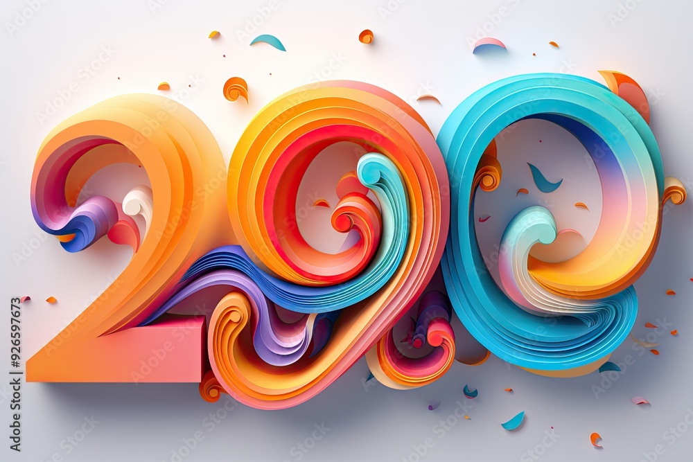 Poster A vibrant 3D design featuring the number 290 with colorful swirling patterns.