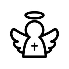 Angel icon in thin line style vector illustration graphic design