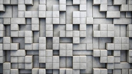 Abstract background of interlocking grey blocks, abstract, background, texture, design, geometric, pattern