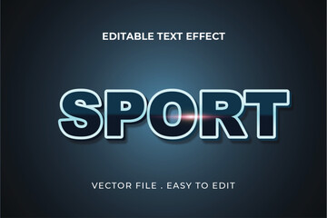 sport  typography Editable text effect 3d Traditional Cartoon template style premium vector