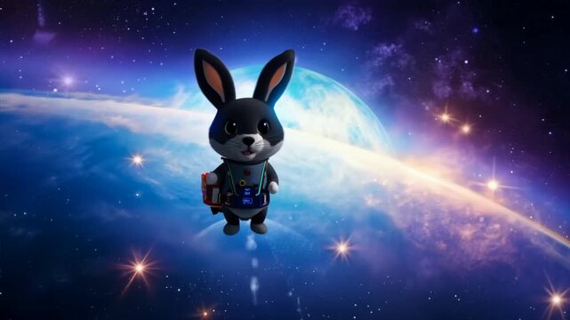 rabbit in the night sky music video weird animal space galaxy