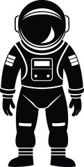 astronaut silhouette illustration black and white