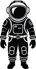 astronaut silhouette illustration black and white