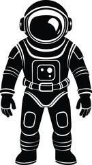 astronaut silhouette illustration black and white