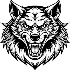 wolf head mascot  vector illustration 
