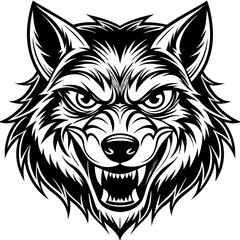 wolf head mascot  vector illustration 