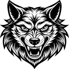 wolf head mascot  vector illustration 