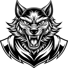 wolf head mascot  vector illustration 