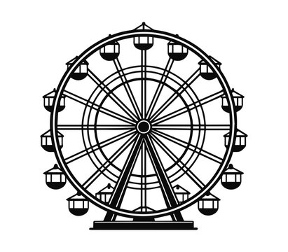 recommend clip art: ferris wheel silhouette vector illustration