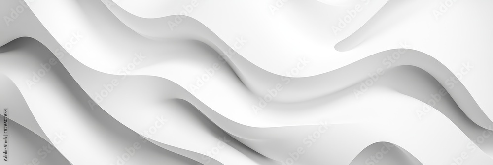 Poster a minimalist, abstract image of white wavy lines creating a soft, smooth, and elegant background for