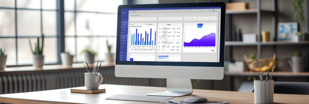 Digital marketing dashboard on a computer screen