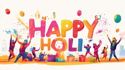 illustration of abstract colorful background for color festival of India celebration greetings.illustration