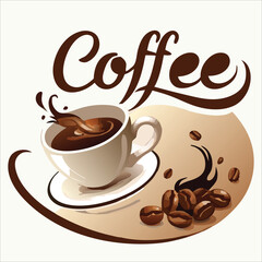 Coffee vector for logo, template, restaurant menu and so on