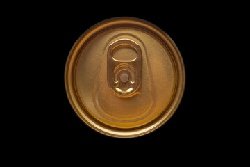 a beer can, top view