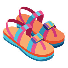 Fototapeta premium Stylish Sandals Vector Design Illustration