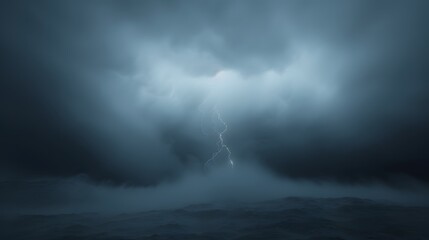 Fototapeta premium Cloud storm sky Huge thunderstorm hits at night 