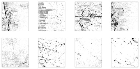 Obraz premium Distressed grunge texture background set vector. Grunge black and white Urban texture. Place over any object create black grunge effect. Distress grunge texture easy to use overlay.