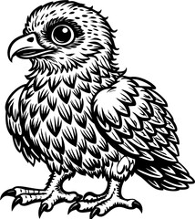 illustration baby eagle outline vector