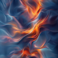 Obraz premium Abstract swirling patterns of orange and blue hues resembling flame and water dynamics