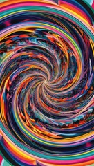 An abstract spiral pattern bursting with vibrant colors, creating a dynamic and eye-catching visual representation.