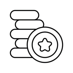 tokens line icon with white background vector stock illustration