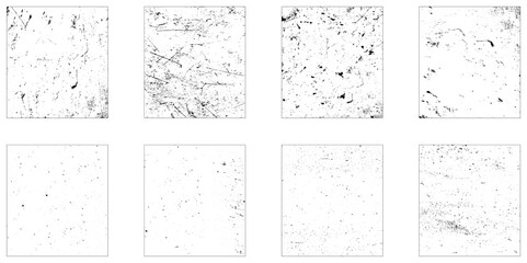 Distressed grunge texture background set vector. Distress grunge texture easy to use overlay. Distress grain overlay texture. 