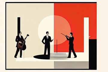 bauhaus band a digital collage inspired by bauhaus design princi