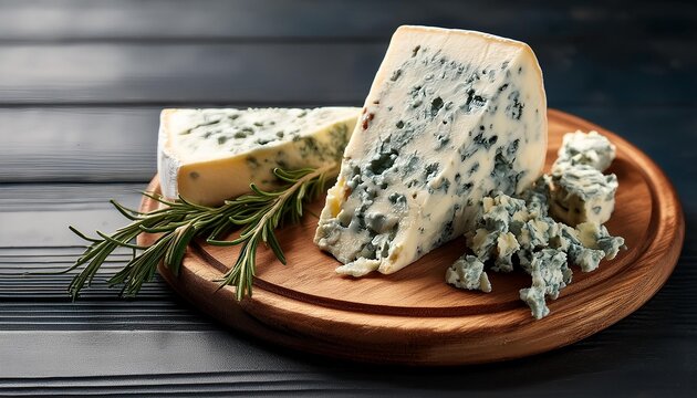Blue dairy healthy food roquefort cheese french gourmet tasty slice milk soft snack