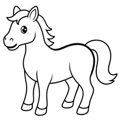 Cute, horse art vector illustration