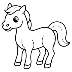 Cute, horse art vector illustration