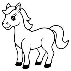 Cute, horse art vector illustration