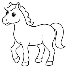 Obraz premium Cute, horse art vector illustration