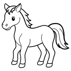 Cute, horse art vector illustration