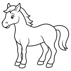 Cute, horse art vector illustration