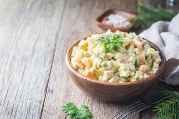 Traditional Russian salad