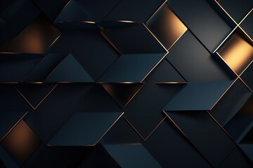 Abstract geometric background with dark blue and gold.