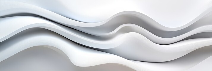 Obraz premium This abstract image features a series of white waves, symbolizing movement, fluidity, and the ever-changing nature of life. The soft, flowing lines create a sense of calm and serenity, while the subtl