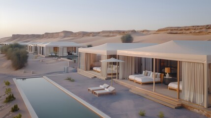 Fototapeta premium Luxury hotel nestled in the beautiful dunes 
