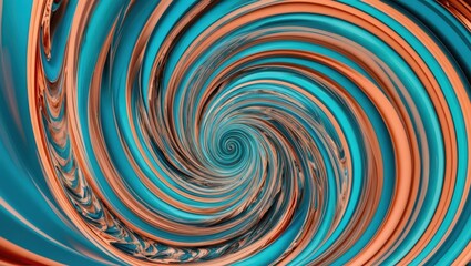 Energetic swirl in blue and orange hues conveying a sense of motion and fluidity with abstract style.